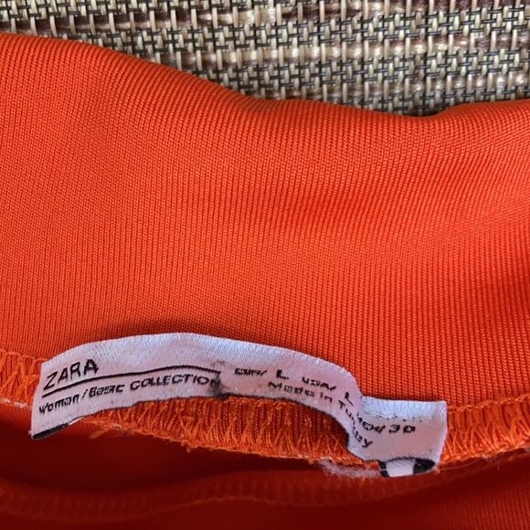 Zara orange open shoulders dress - Picture 3 of 5